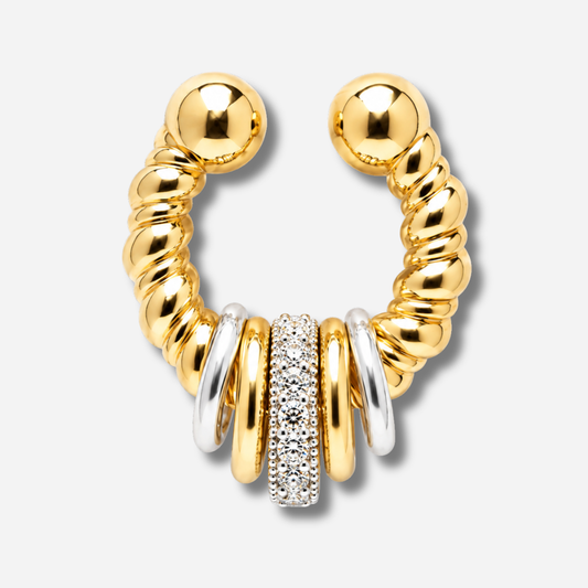 Earcuff femme Muse Shiny Sigal gold et silver sans piercing avec cristaux – Divinity Sète