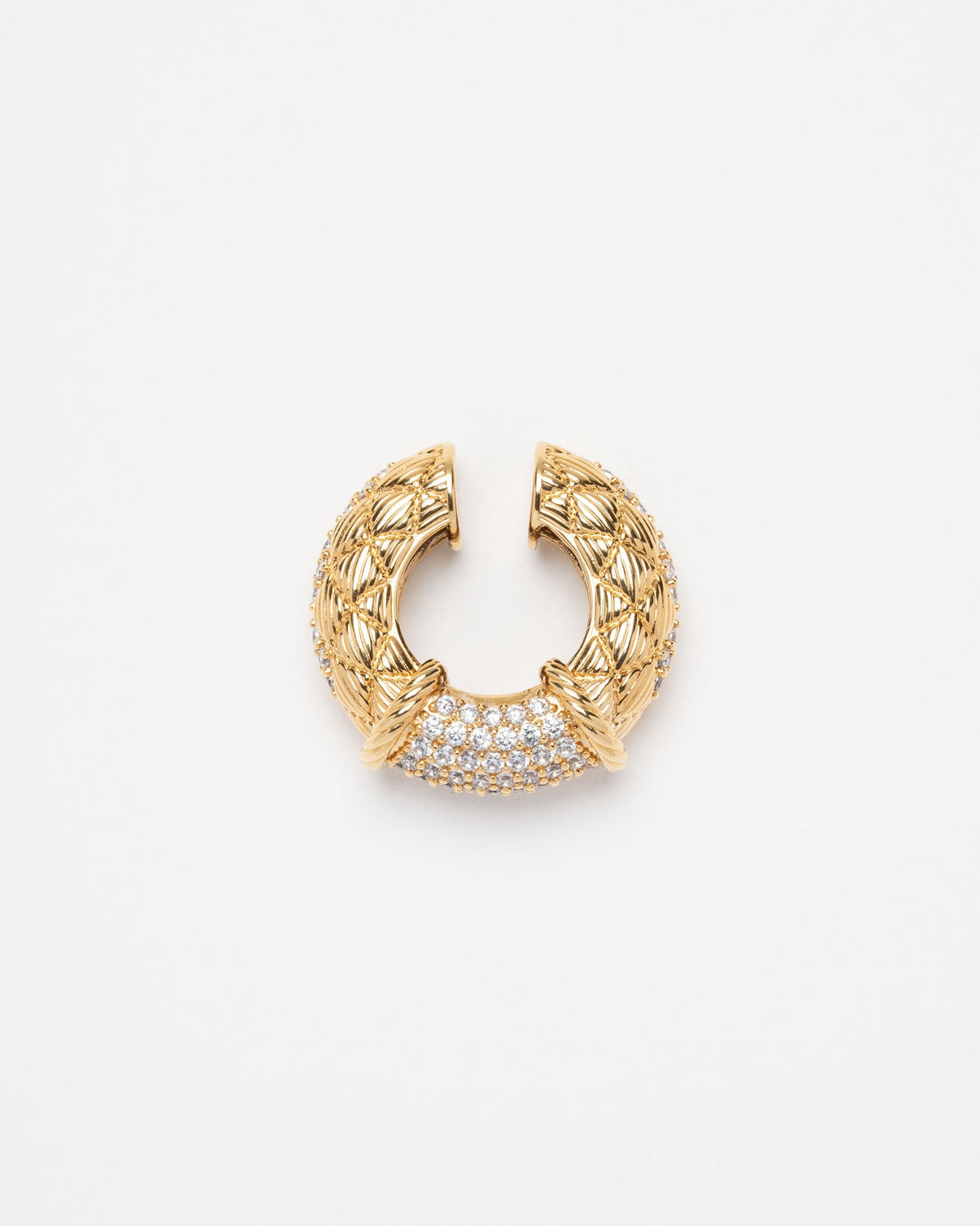 Earcuff femme Pillow Shiny Sigal doré sans piercing orné de cristaux – Divinity Sète