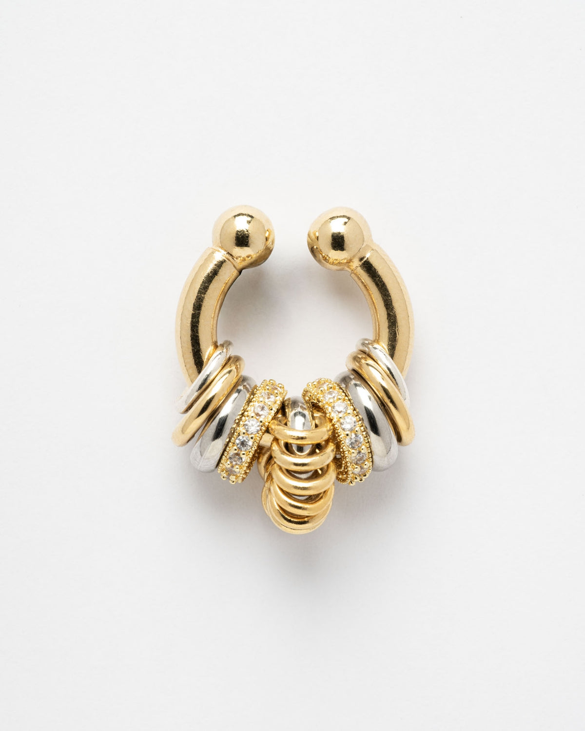 Earcuff femme Sillage Sigal gold et silver sans piercing avec cristaux – Divinity Sète
