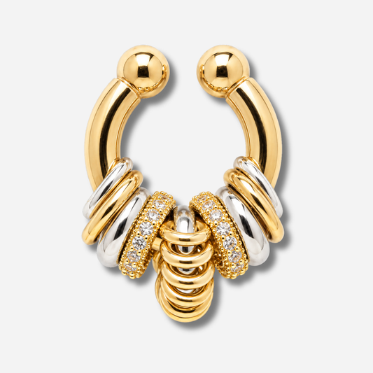 Earcuff femme Sillage Sigal gold et silver sans piercing avec cristaux – Divinity Sète
