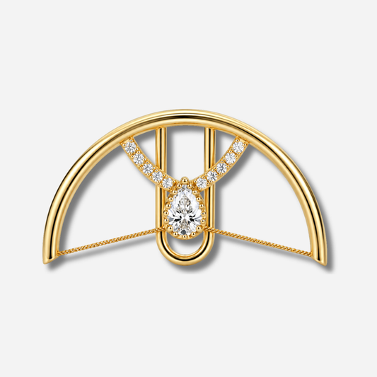 Earcuff Gabrielle GELA plaqué or 18K porté sur l’hélix sans perçage