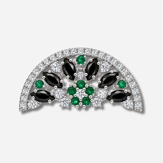 Earcuff Iris Vert GELA argent 925 porté sur l’hélix sans perçage