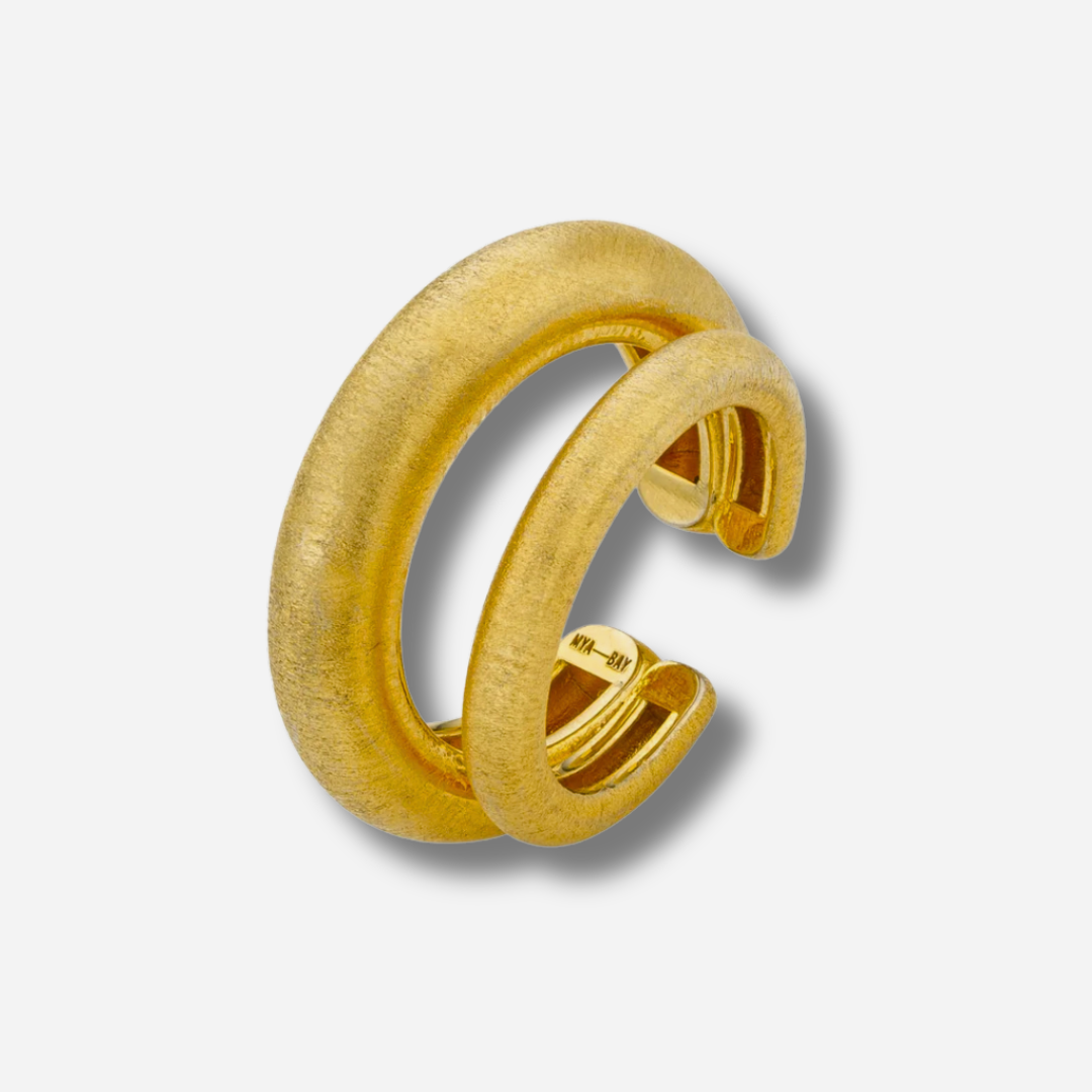 Earcuff Muse Gold MYA BAY doré double anneau sans perçage
