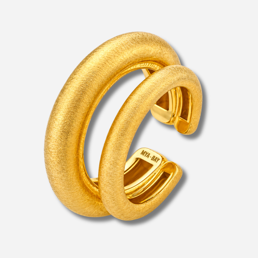 Earcuff Muse Gold MYA BAY doré double anneau sans perçage
