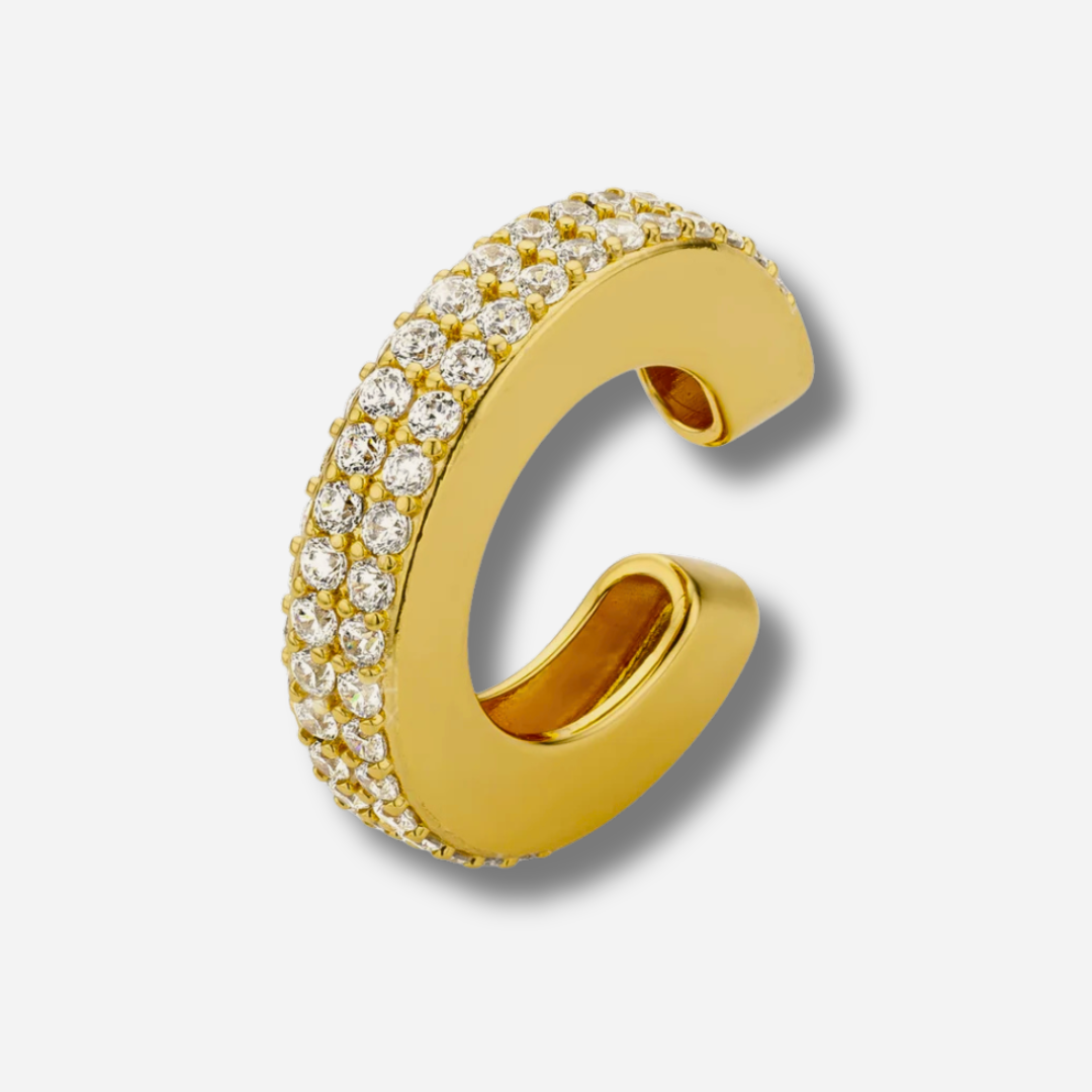 Earcuff Shiny Excess Gold MYA BAY doré serti de strass blancs
