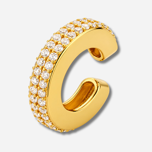Earcuff Shiny Excess Gold MYA BAY doré serti de strass blancs
