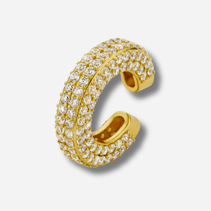 Earcuff Super Shiny Excess Gold MYA BAY doré serti de pierres blanches

