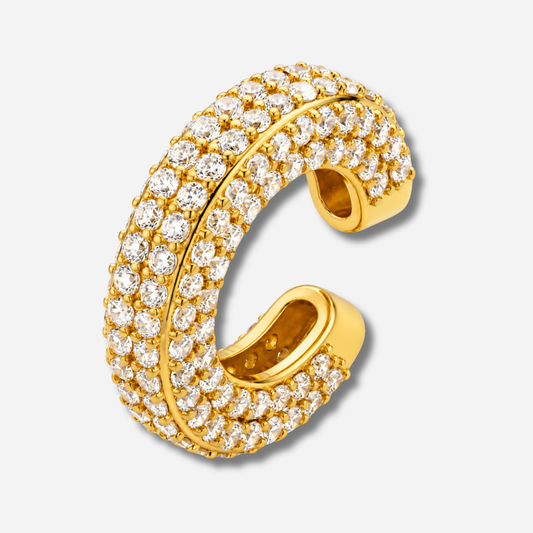 Earcuff Super Shiny Excess Gold MYA BAY doré serti de pierres blanches
