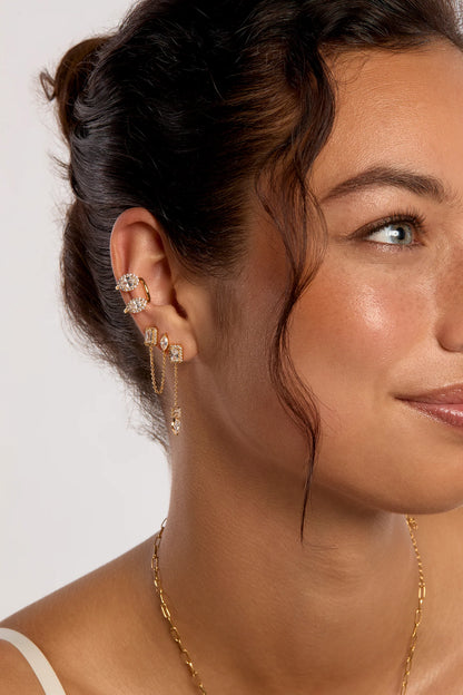 Earcuff Yamato Mya Bay porté en accumulation