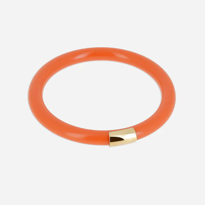 Jonc Bangkok résine colorée bracelet rigide femme détail doré tendance Divinity Sète