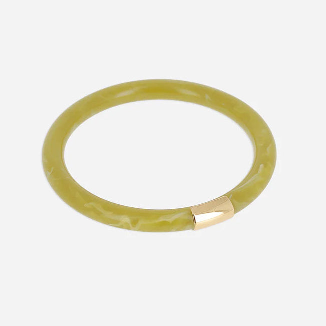 Jonc Bangkok résine colorée bracelet rigide femme détail doré tendance Divinity Sète