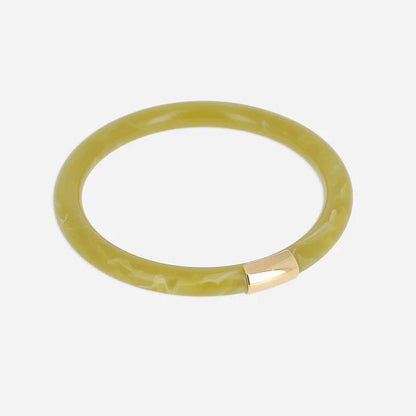 Jonc Bangkok résine colorée bracelet rigide femme détail doré tendance Divinity Sète