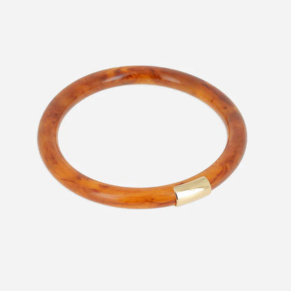 Jonc Bangkok résine colorée bracelet rigide femme détail doré tendance Divinity Sète