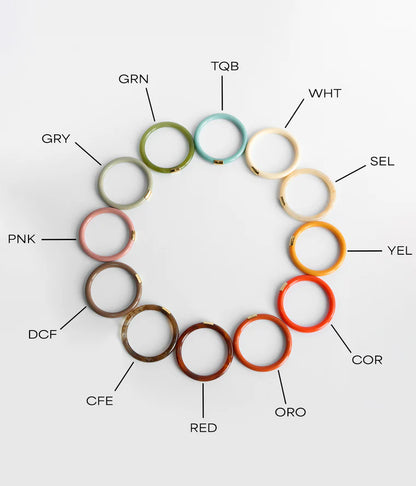 Jonc Bangkok résine colorée bracelet rigide femme détail doré tendance Divinity Sète