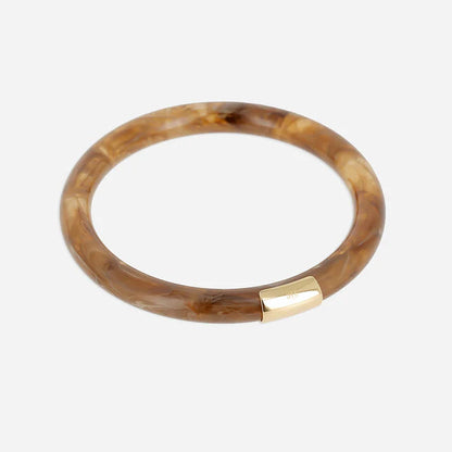 Jonc Bangkok résine colorée bracelet rigide femme détail doré tendance Divinity Sète