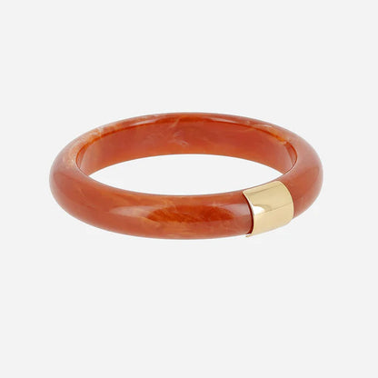 Jonc Brasilia résine marbrée bracelet rigide femme détail doré tendance Divinity Sète