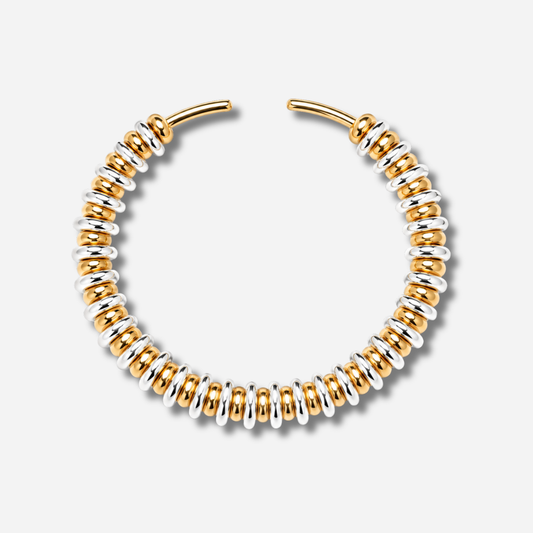 Jonc Eclipse Sigal doré argent perles bracelet rigide