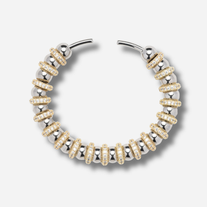 Jonc Olympe Sigal doré argent cristaux bracelet rigide