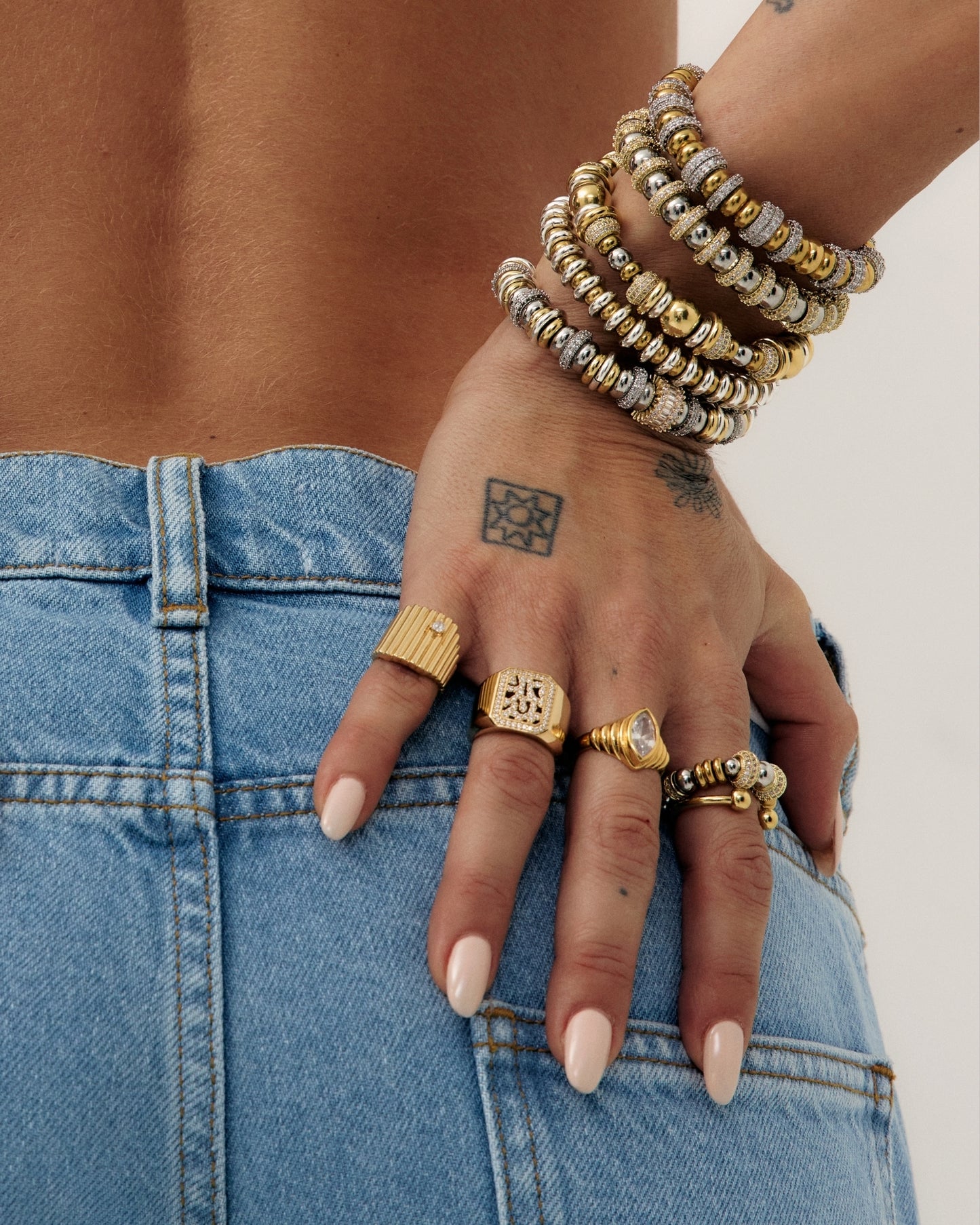 Bracelet Sigal bicolore perles et cristaux