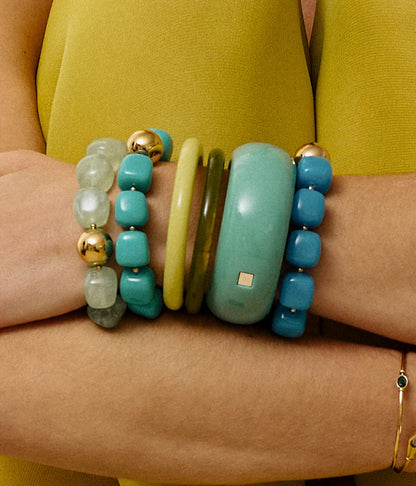 Jonc Poliu large résine colorée bracelet épais femme tendance Divinity Sète
