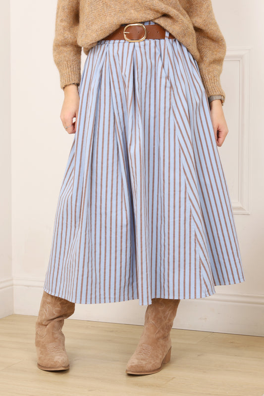 Jupe midi rayée femme fluide Jupe Sabrine Divinity