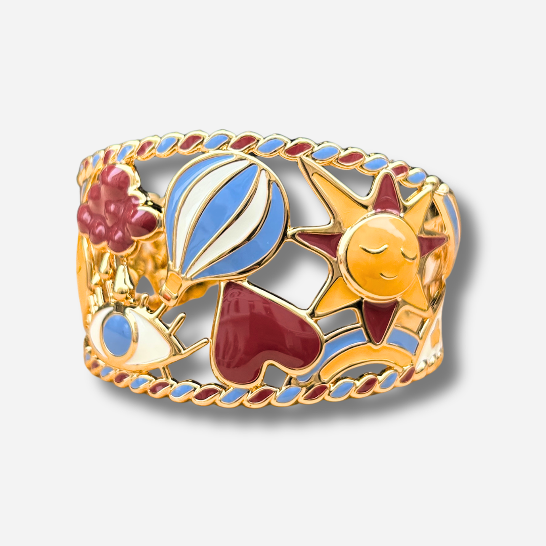 Manchette BOOM neutre doree multicolore bijoux symboles femme
