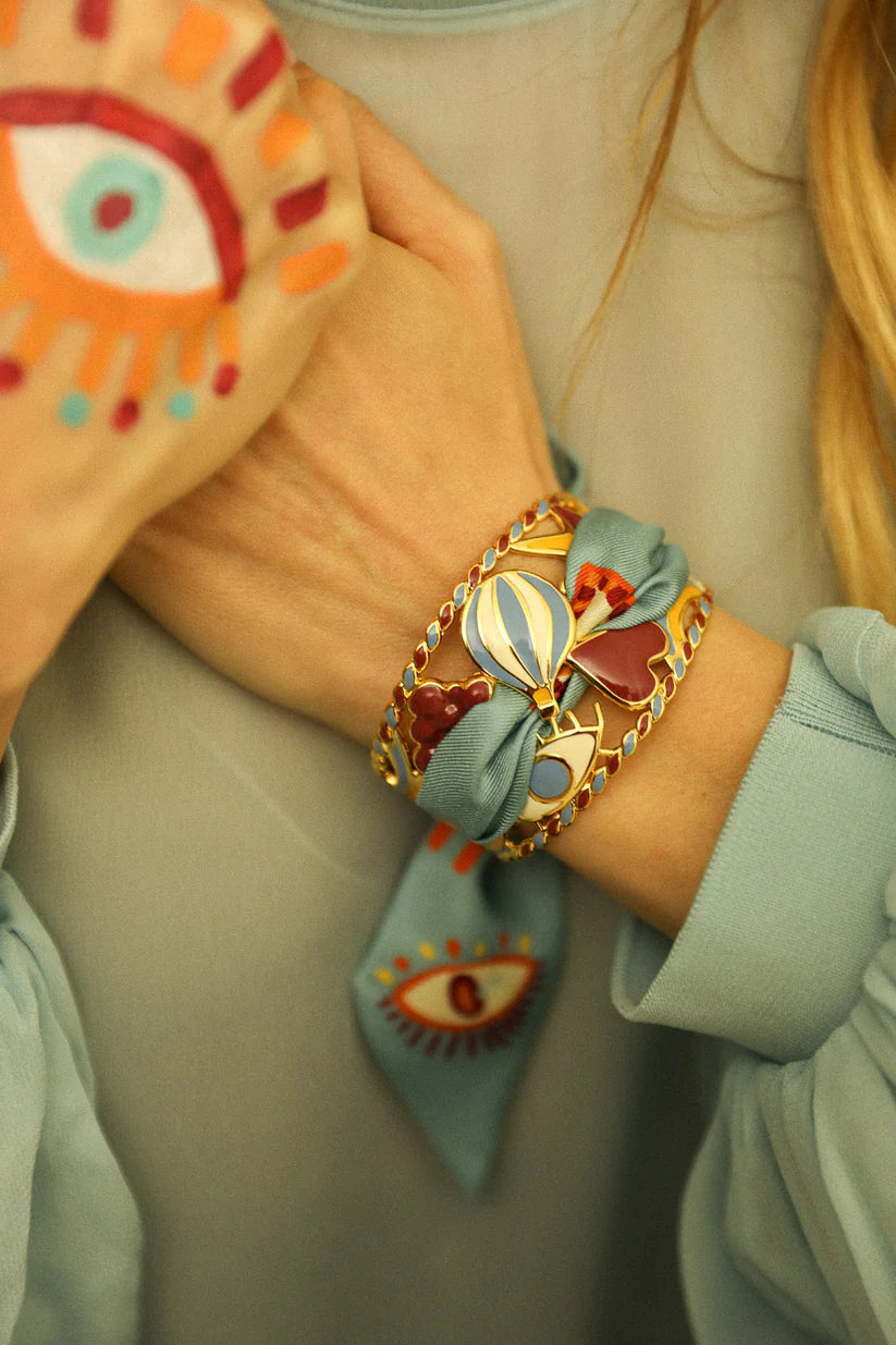 Manchette BOOM neutre doree multicolore bijoux symboles femme