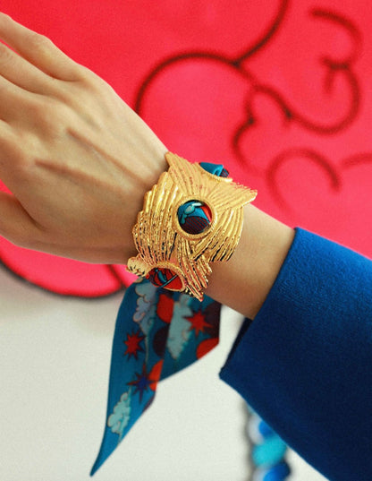 Manchette doree design organique bracelet foulard Divinity Sete