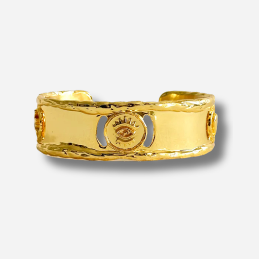 Manchette irma doree bracelet foulard oeil bijou symbolique