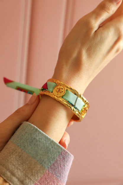 Bracelet manchette doree oeil central bijou femme tendance