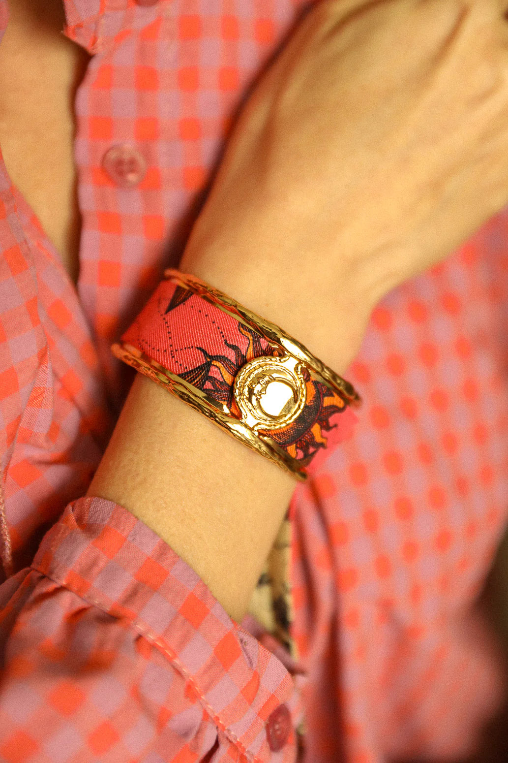 Manchette doree lune centrale bijou foulard Divinity Sete