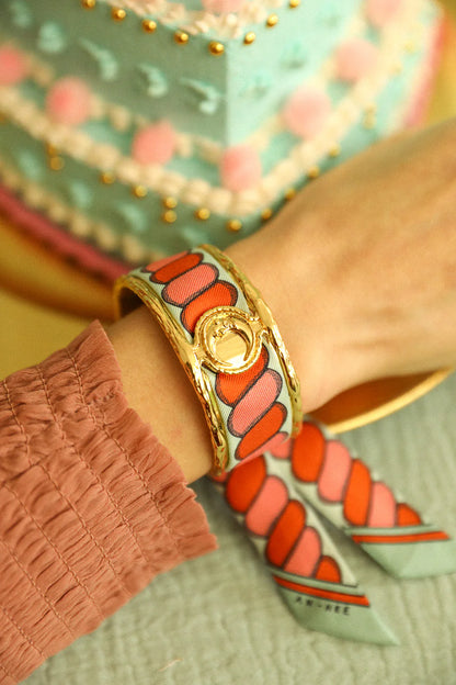 Manchette doree lune centrale bijou foulard Divinity Sete