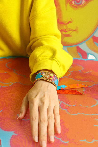 Manchette doree lune centrale bijou foulard Divinity Sete