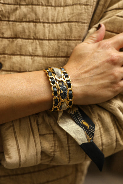 Petite manchette Decembre noir Annee manchette fine interchangeable femme