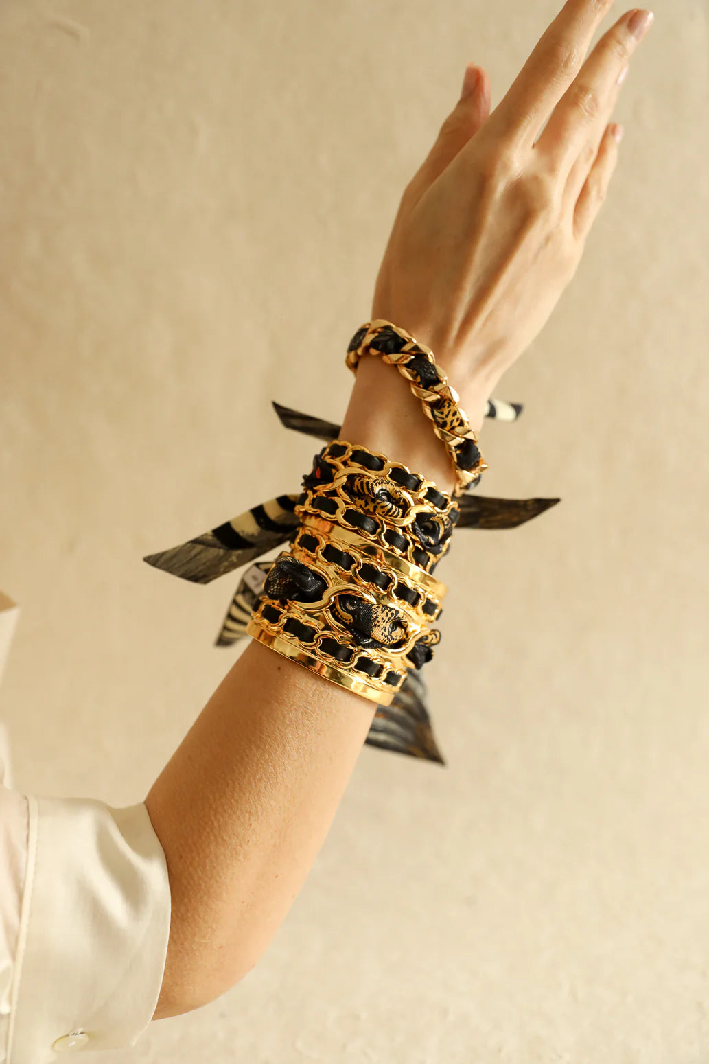 Petite manchette Decembre noir Annee manchette fine interchangeable femme