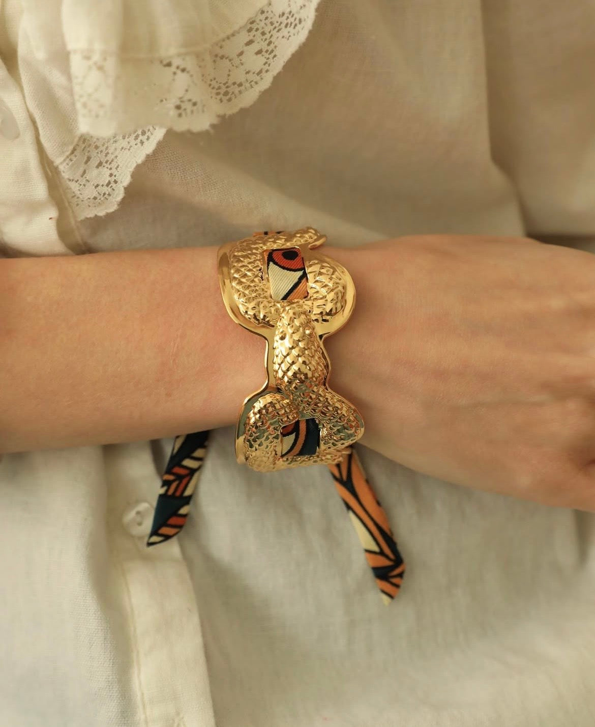 Manchette serpent Annee doré argent manchette interchangeable femme