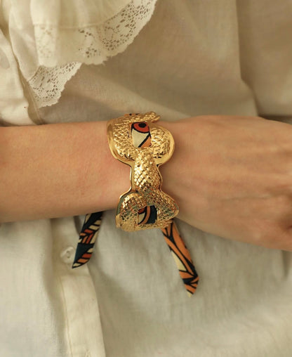 Manchette serpent Annee doré argent manchette interchangeable femme