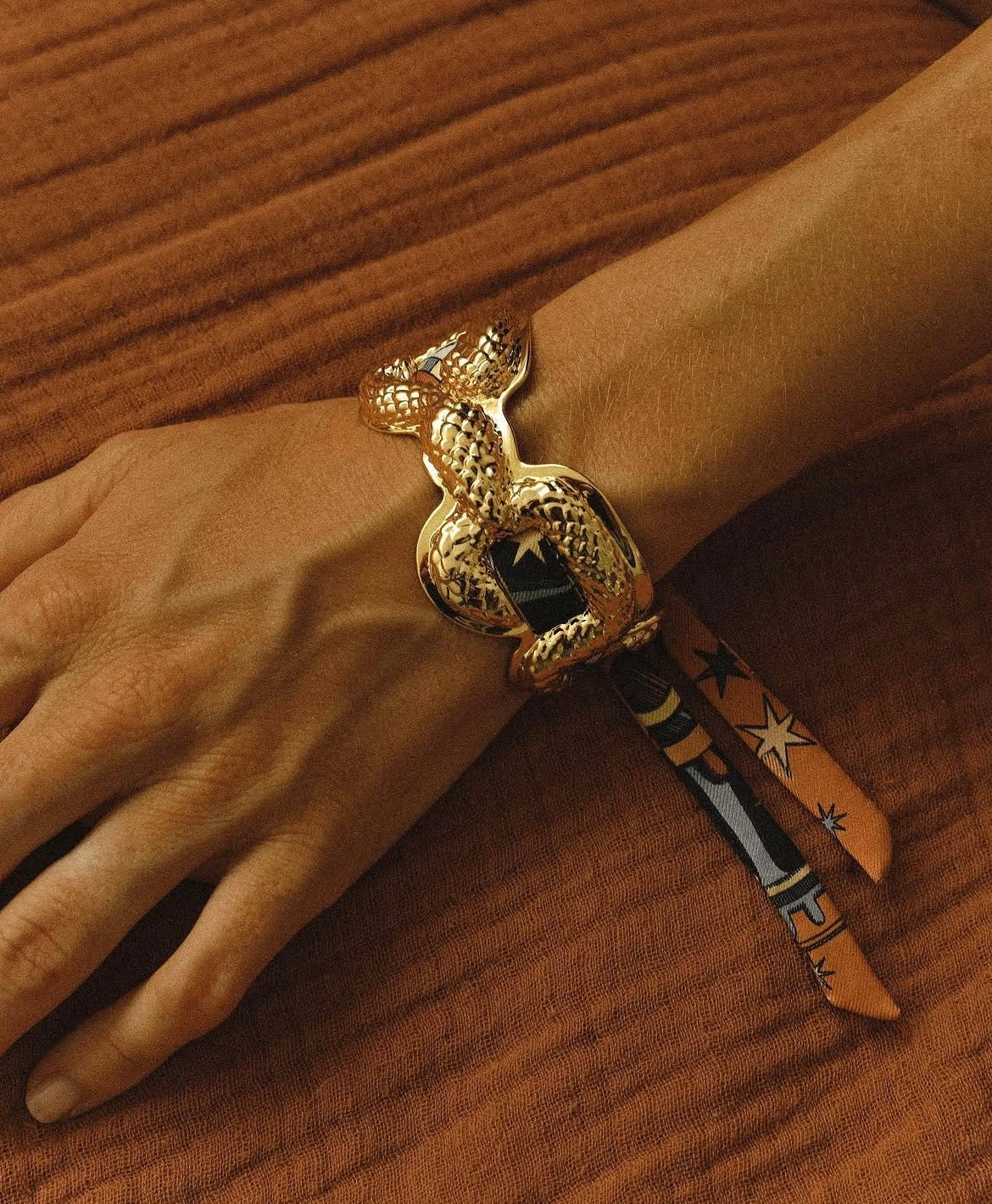 Manchette serpent Annee doré argent manchette interchangeable femme