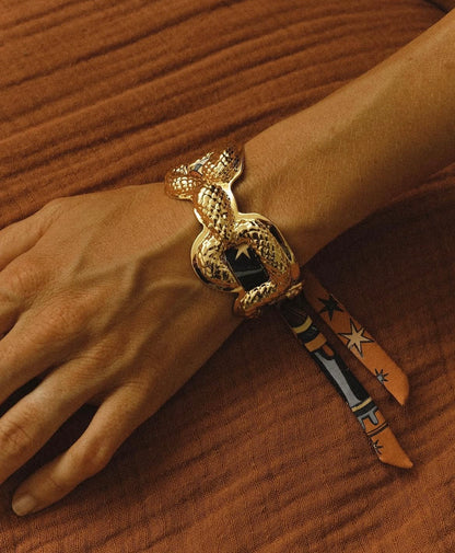 Manchette serpent Annee doré argent manchette interchangeable femme