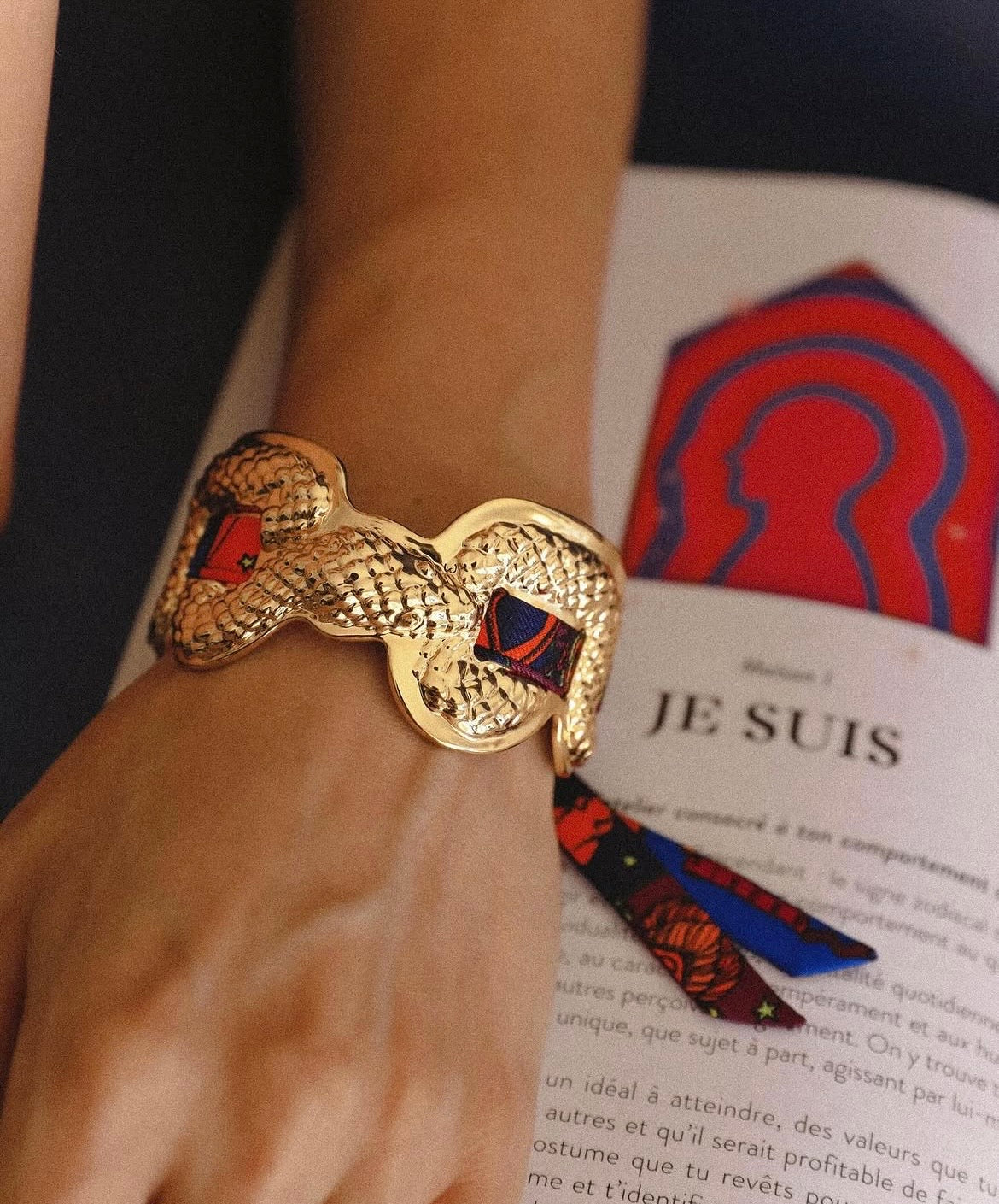 Manchette serpent Annee doré argent manchette interchangeable femme