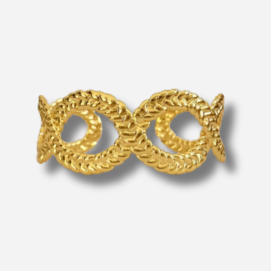 Manchette tresse doree bracelet foulard effet chaine bijou femme