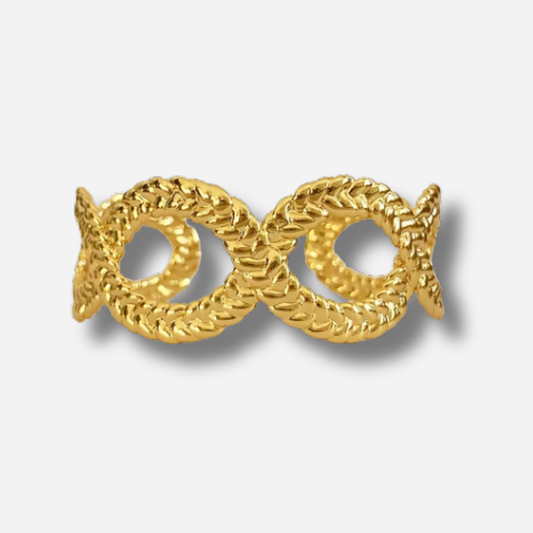 Manchette tresse doree bracelet foulard effet chaine bijou femme