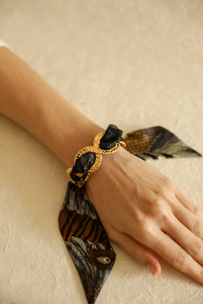 Bijou manchette effet chaine doree accessoire femme