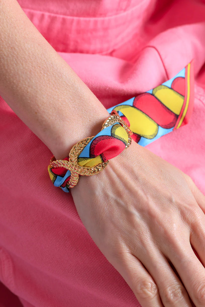 Bijou manchette effet chaine doree accessoire femme