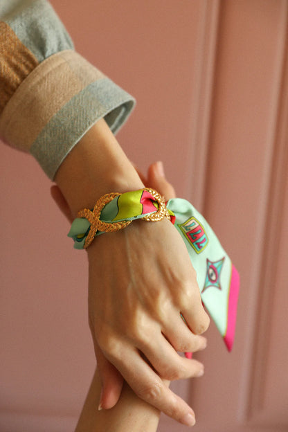 Bijou manchette effet chaine doree accessoire femme