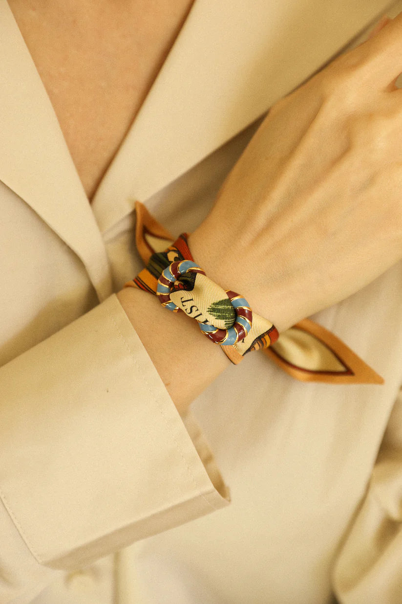 Ornement BIM Annee bordeaux bleu dore accessoire foulard bracelet