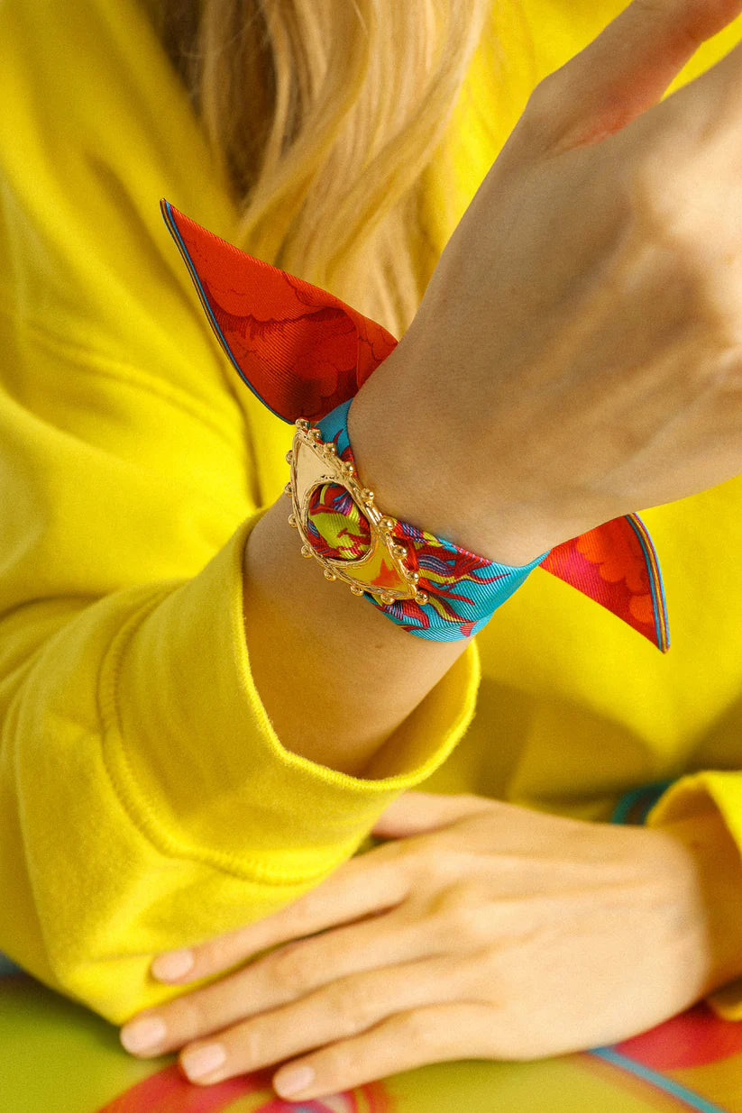 Ornement bon oeil Annee dore accessoire foulard bracelet