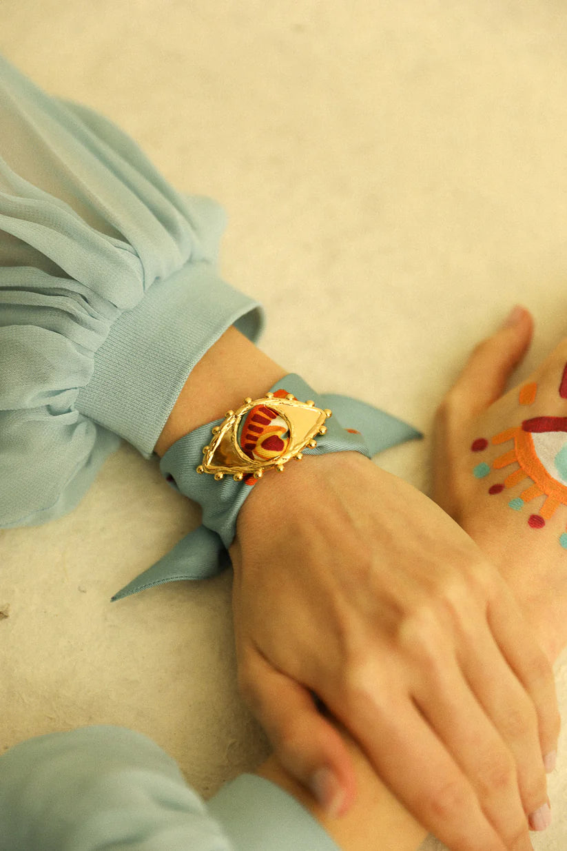 Ornement bon oeil Annee dore accessoire foulard bracelet