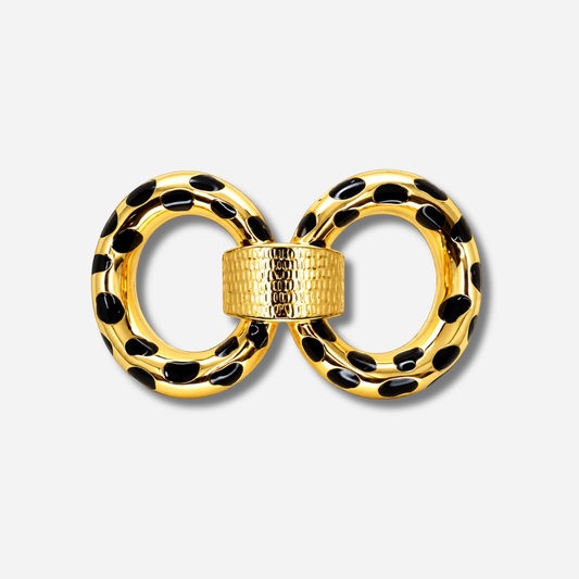 Ornement Léopard doré et noir An-née pour bracelet ruban
