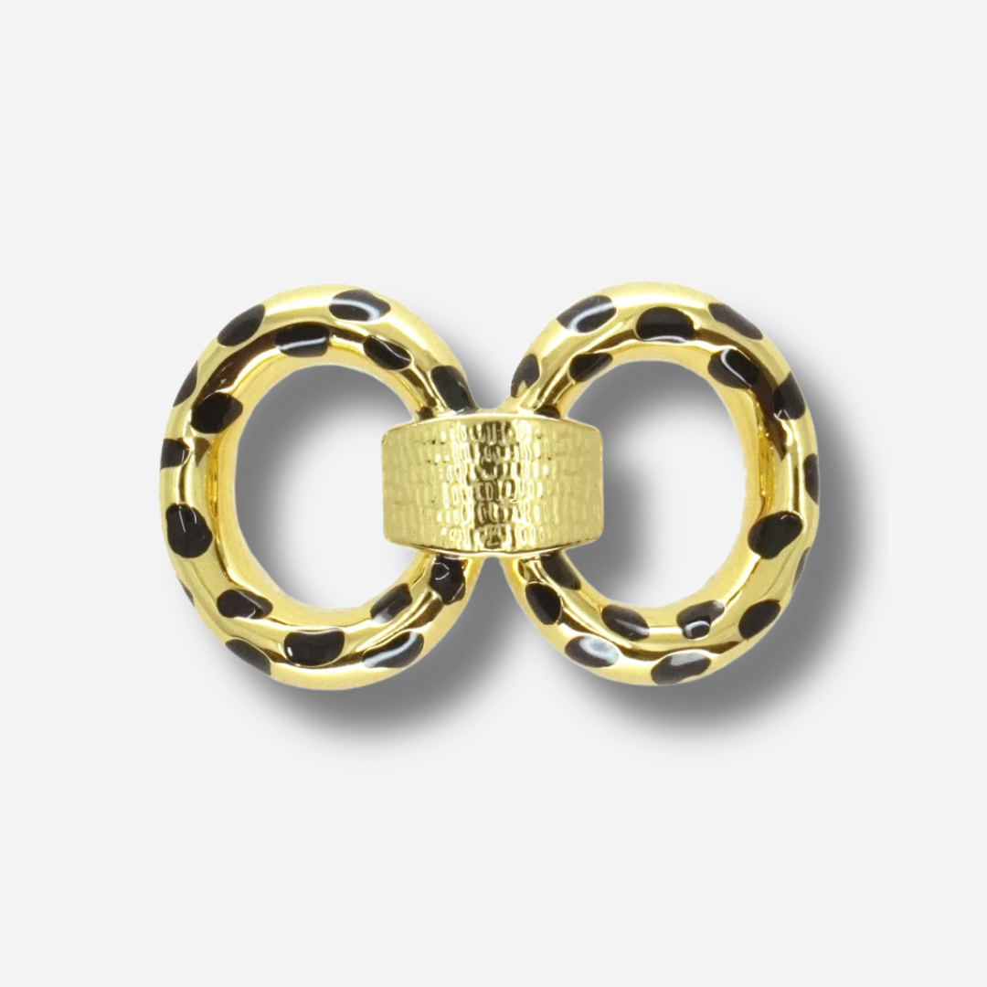 Ornement Léopard doré et noir An-née pour bracelet ruban
